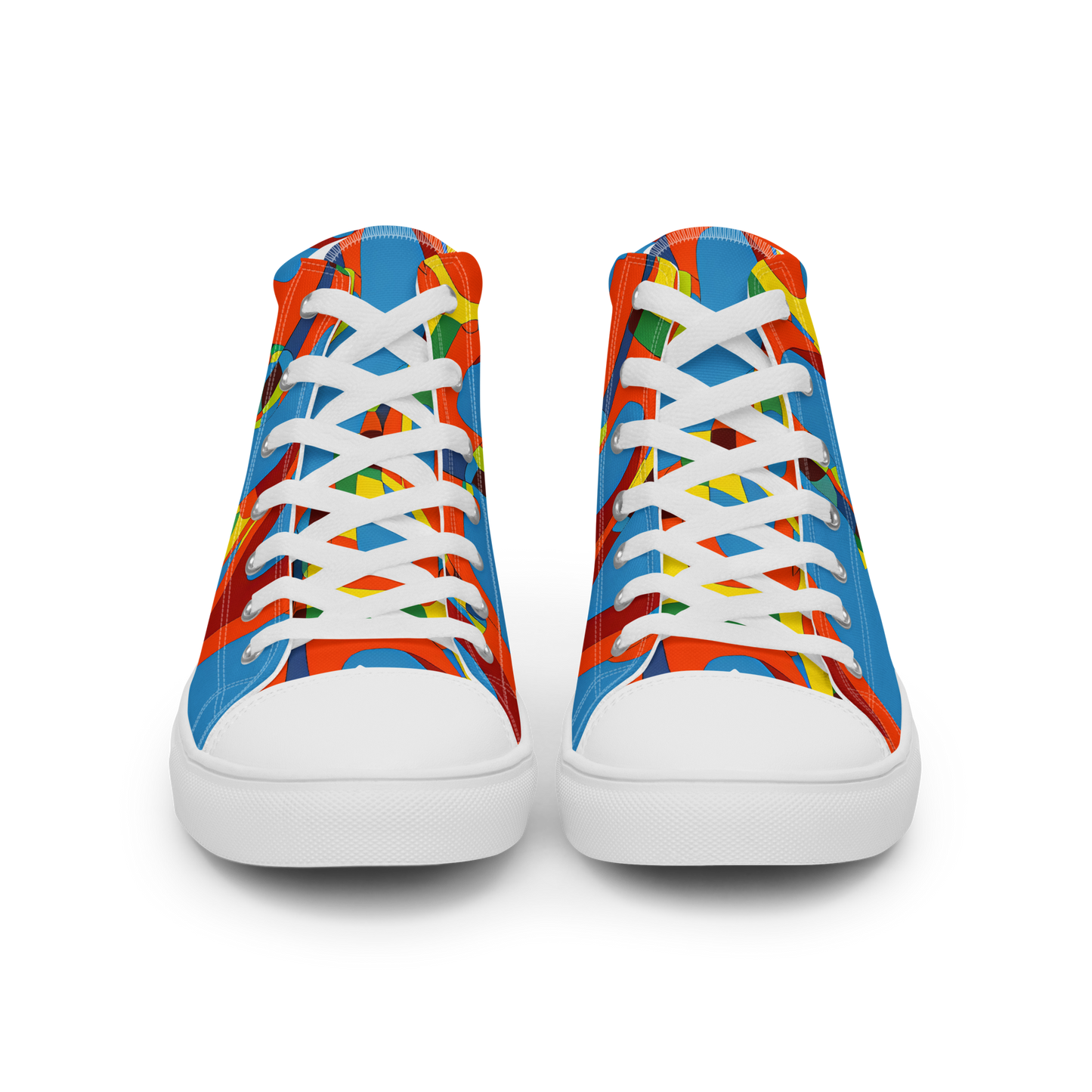 Women's High Top Canvas Shoes - Fire Ocean Fusion