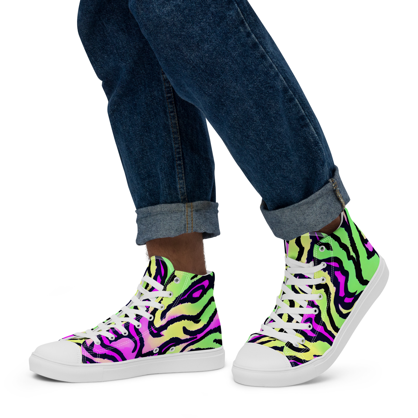 Men's High Top Canvas Shoes - Mintchine Maze