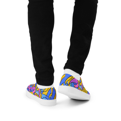 Men's Lace-Up Canvas Shoes - Cosmic Curves