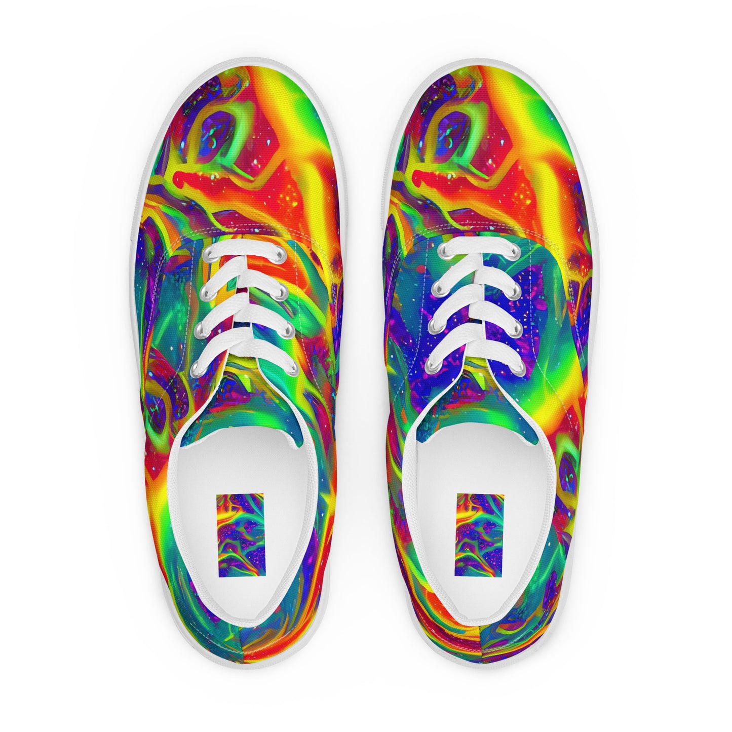 Women's Lace-Up Canvas Shoes - Nebula Symphony