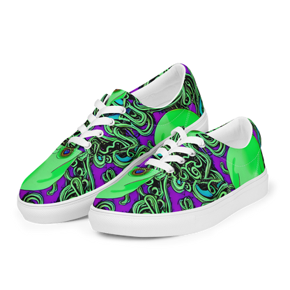 Women's Lace-Up Canvas Shoes - Ghostly Labyrinth