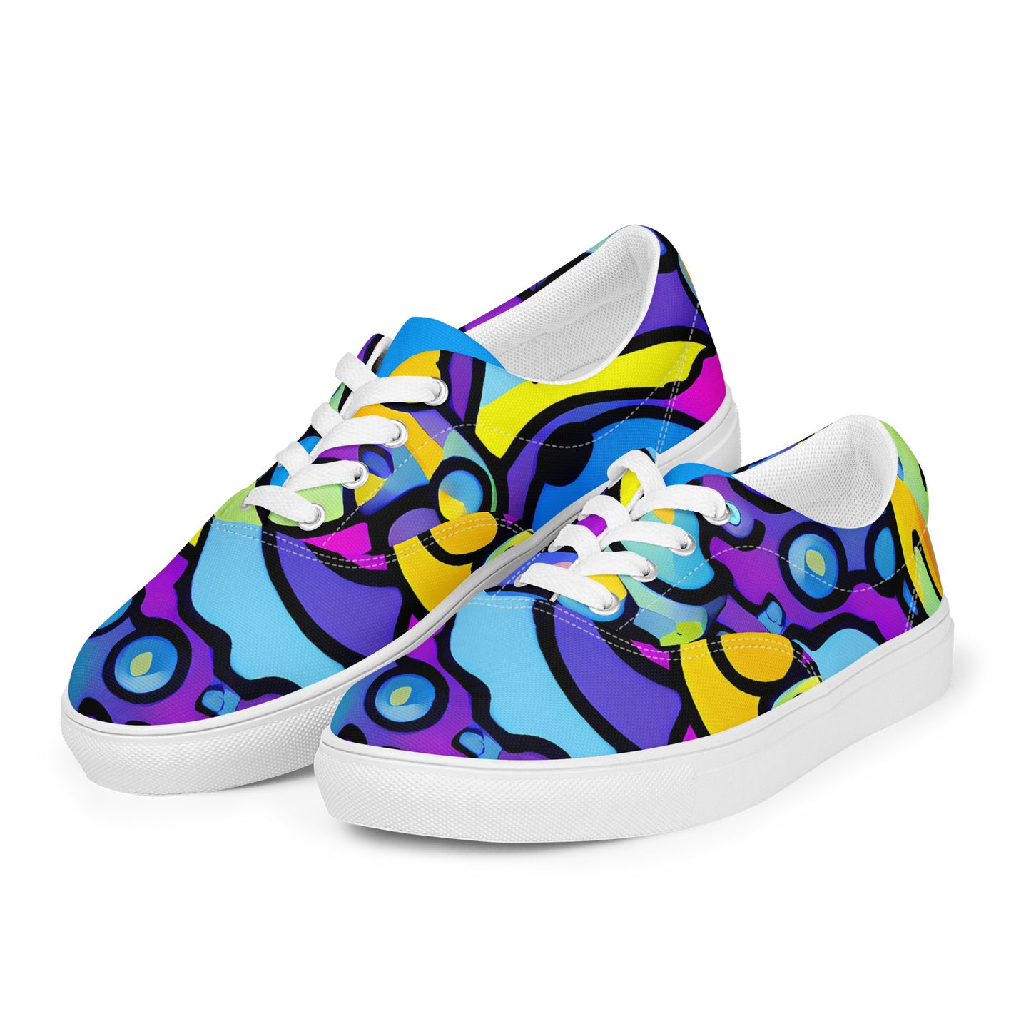 Women's Lace-Up Canvas Shoes - Radiant Lagoon