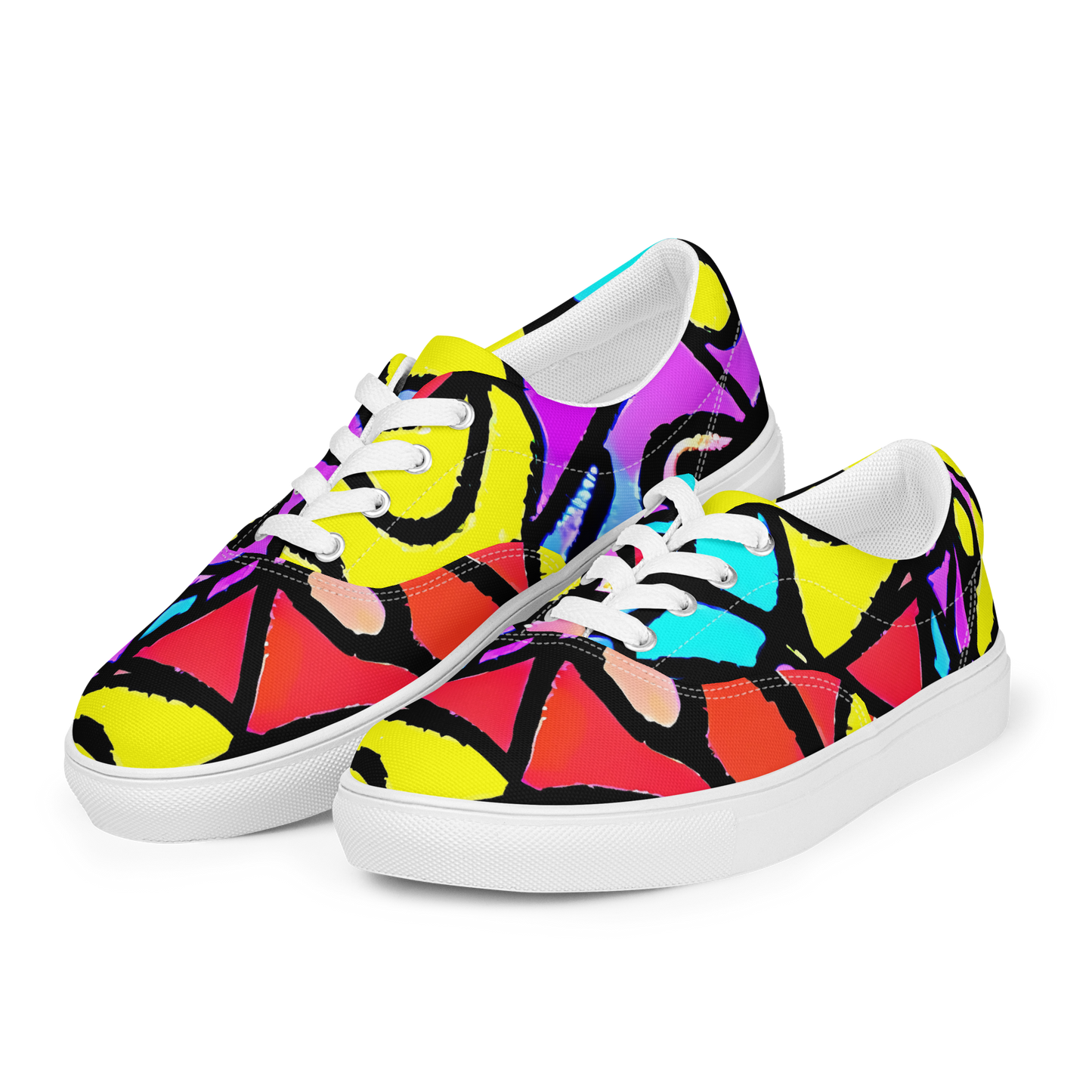 Women's Lace-Up Canvas Shoes - Radiant Chaos