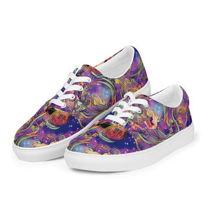 Women's Lace-Up Canvas Shoes - Spiral of Stardust