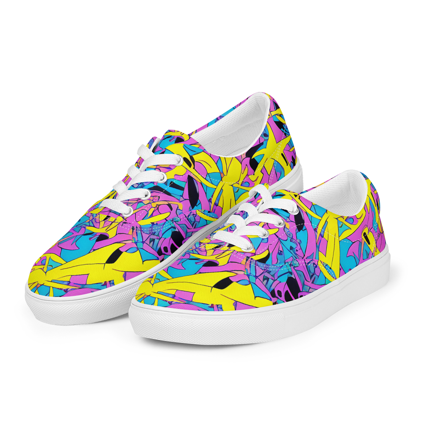 Women's Lace-Up Canvas Shoes - Neon Jive