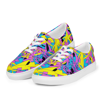 Women's Lace-Up Canvas Shoes - Neon Jive