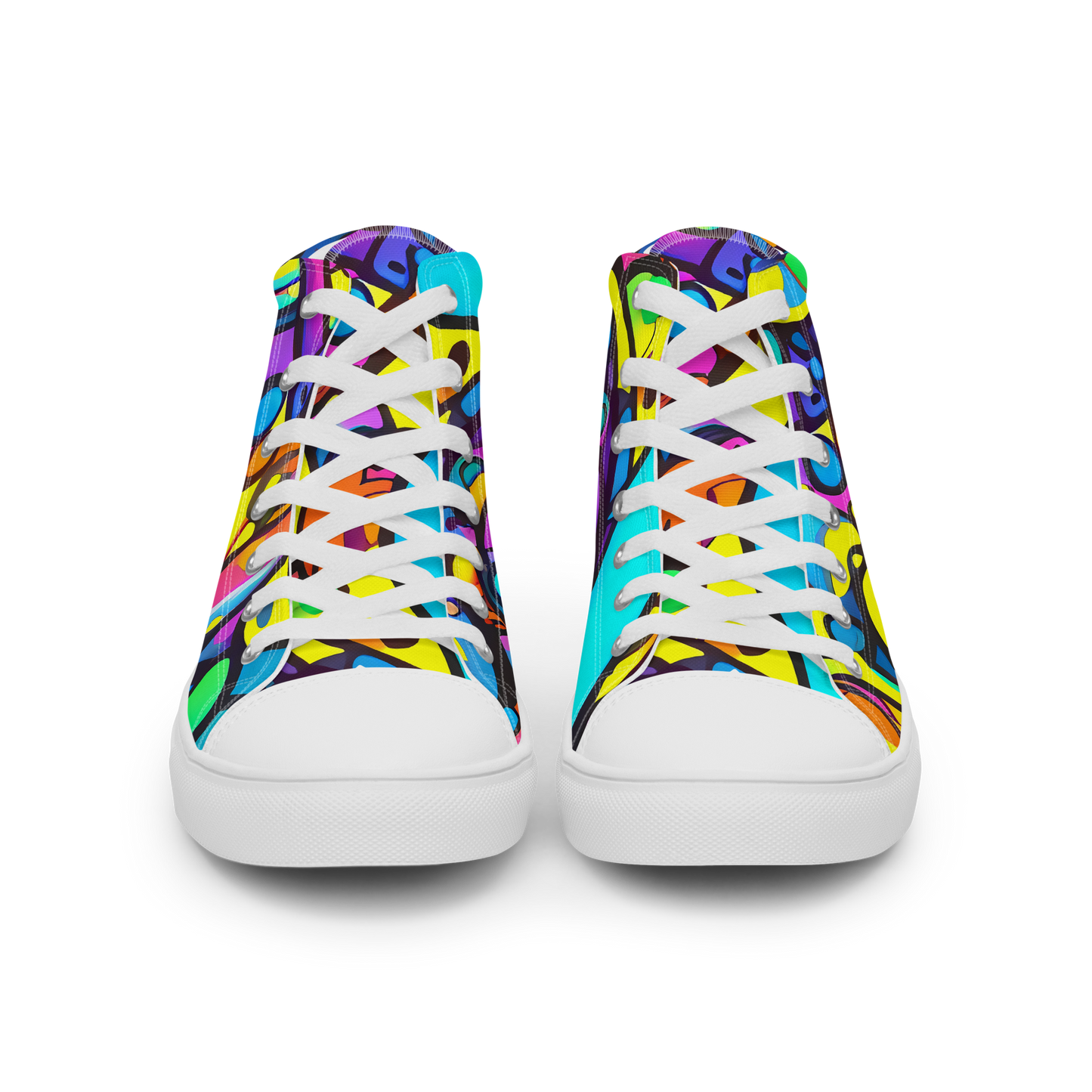 Women's High Top Canvas Shoes - Kaleidoscopic Flow