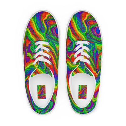 Men's Lace-Up Canvas Shoes - Psychedelic Waves