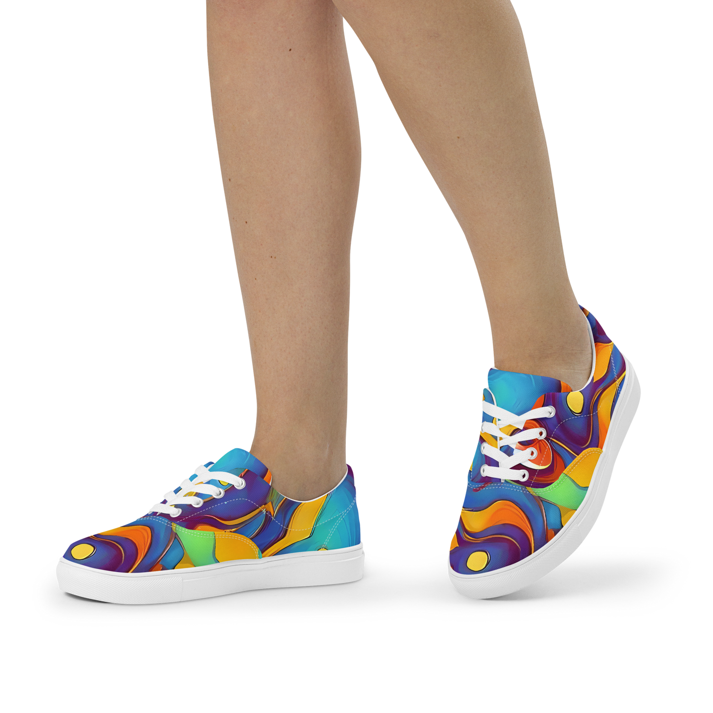 Women's Lace-Up Canvas Shoes - Pelton Swirl