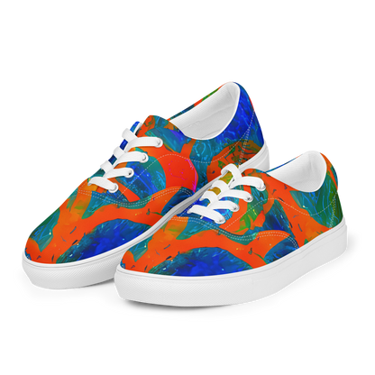 Women's Lace-Up Canvas Shoes - Vibrant Mosaic