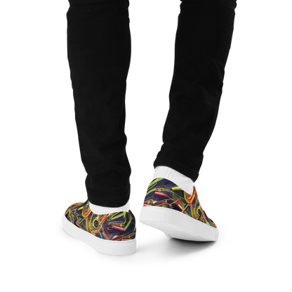 Men's Lace-Up Canvas Shoes - Psychedelic Deep Space