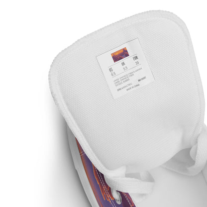 Men's High Top Canvas Shoes - Cotton Candy Dreams