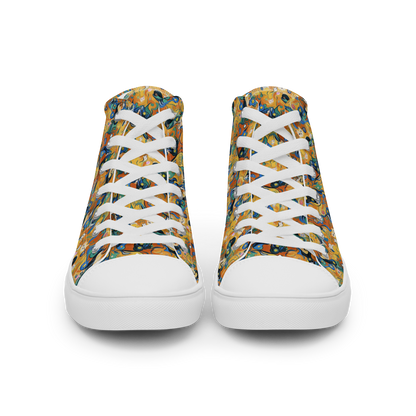 Women's High Top Canvas Shoes - Whimsical Feline Dance