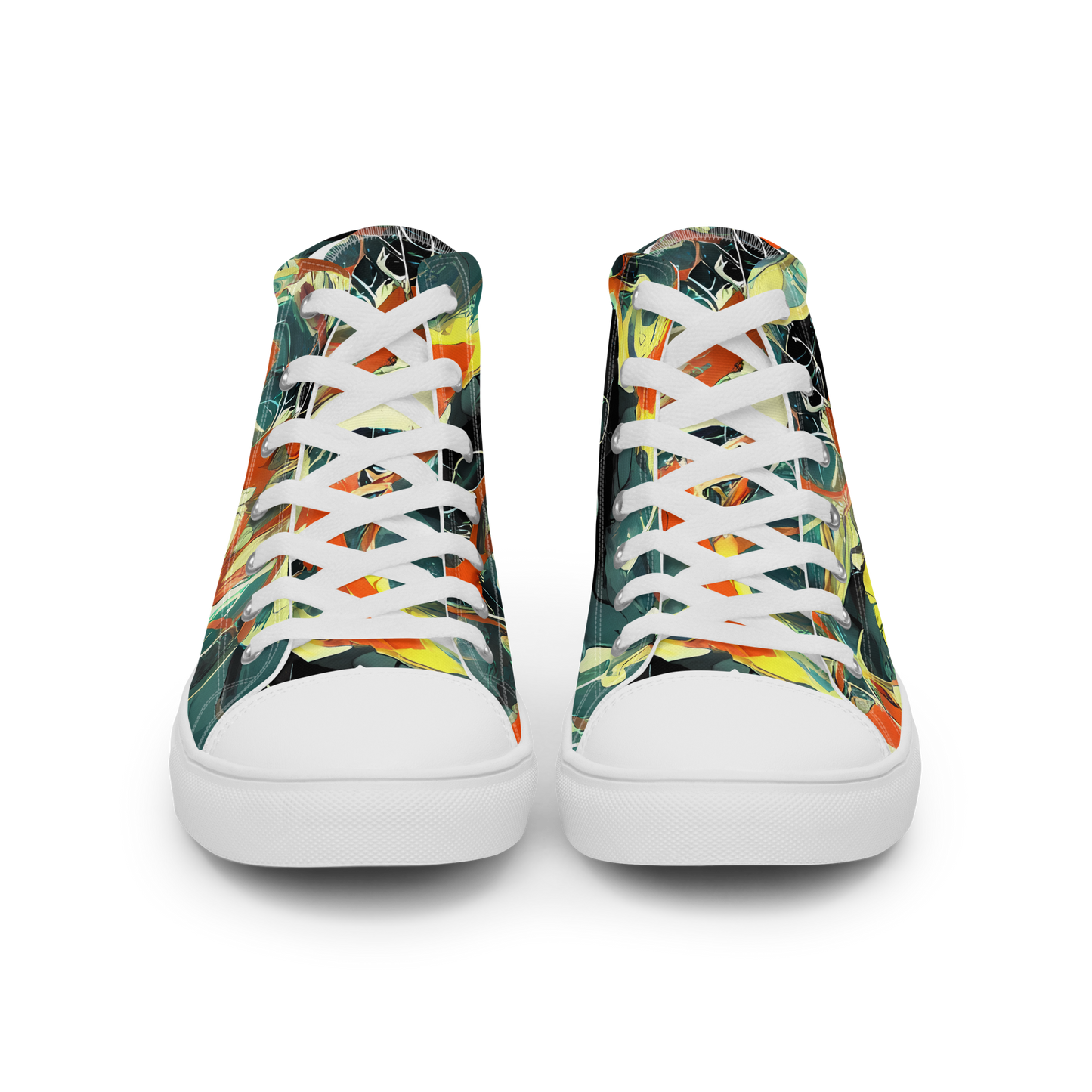 Men's High Top Canvas Shoes - Fluid Firestorm