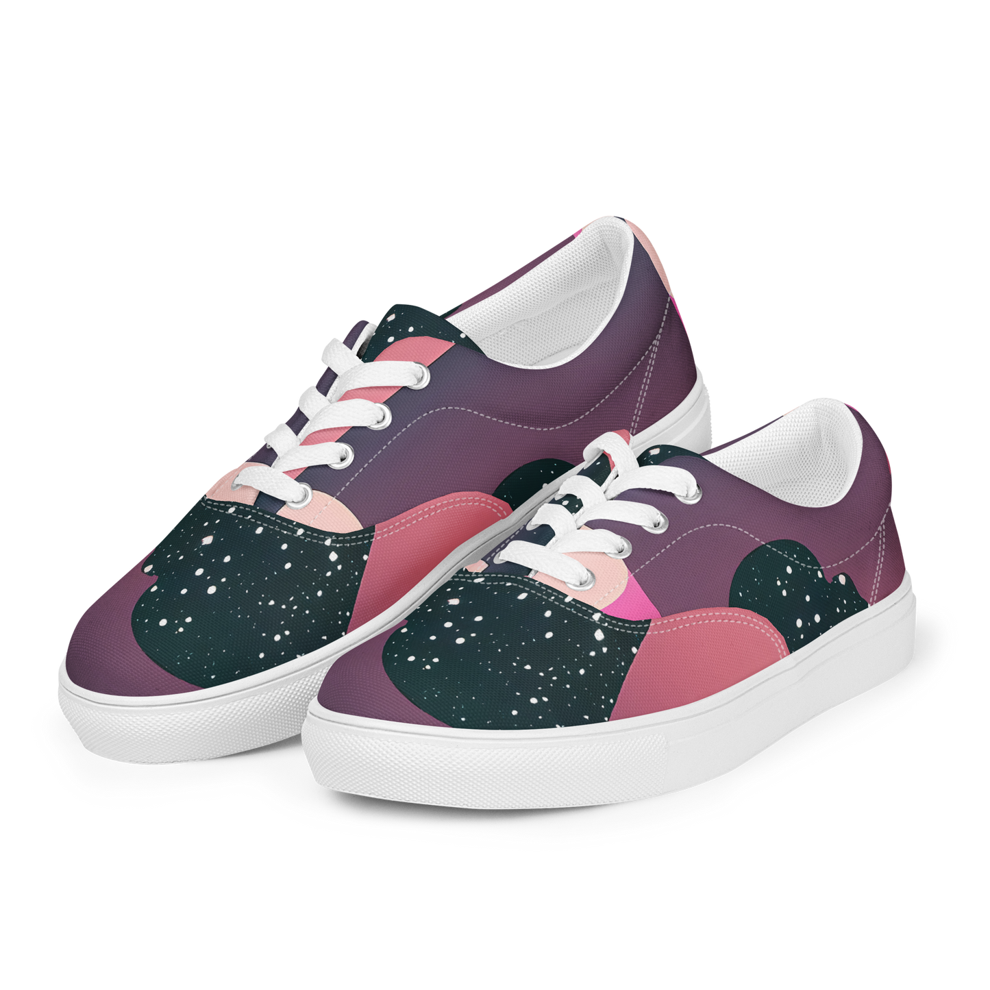 Women's Lace-Up Canvas Shoes - Dreamscape Horizon