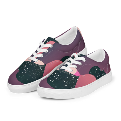 Women's Lace-Up Canvas Shoes - Dreamscape Horizon