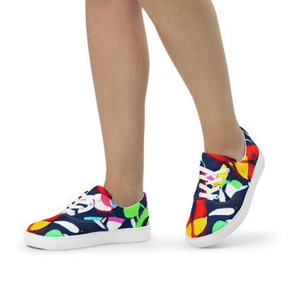 Women's Lace-Up Canvas Shoes - Chagall's Dream