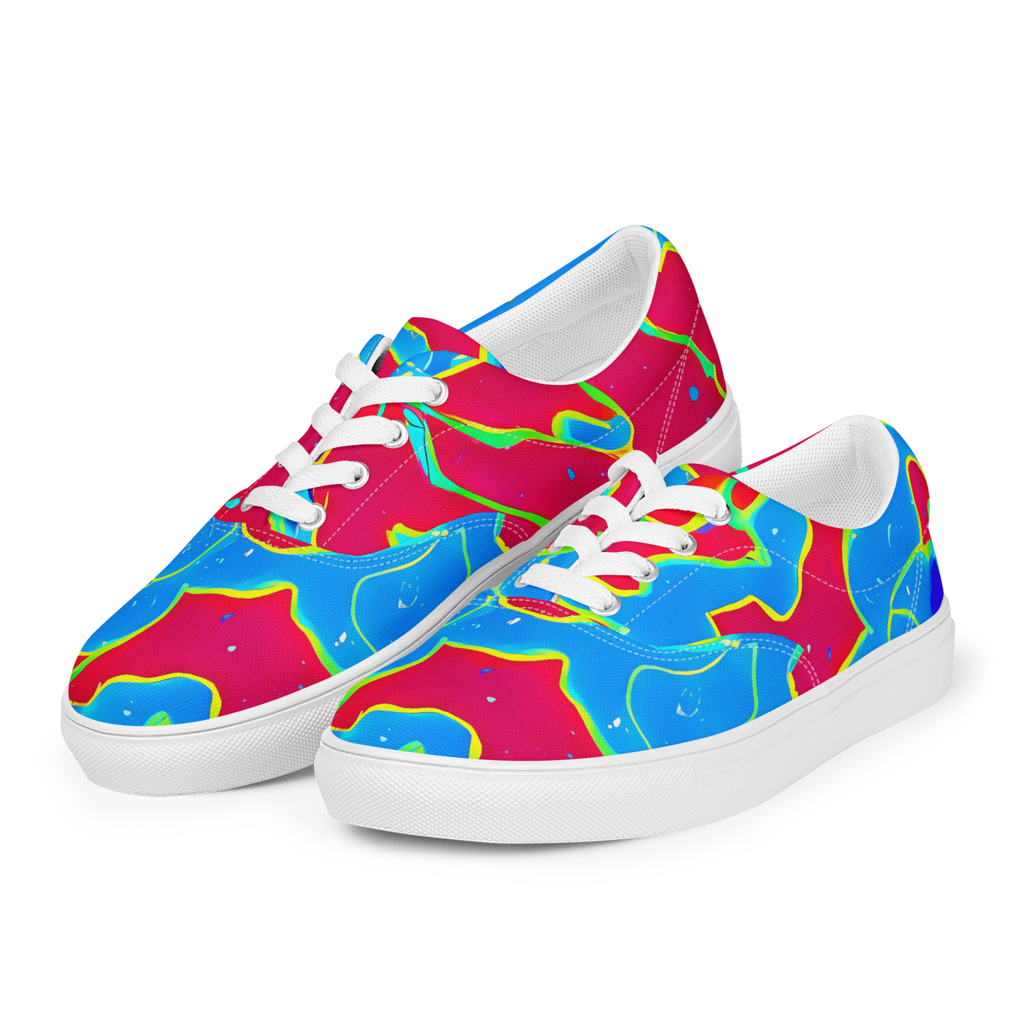 Women's Lace-Up Canvas Shoes - Electric Bloom