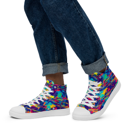 Men's High Top Canvas Shoes - Spectrum Streaks