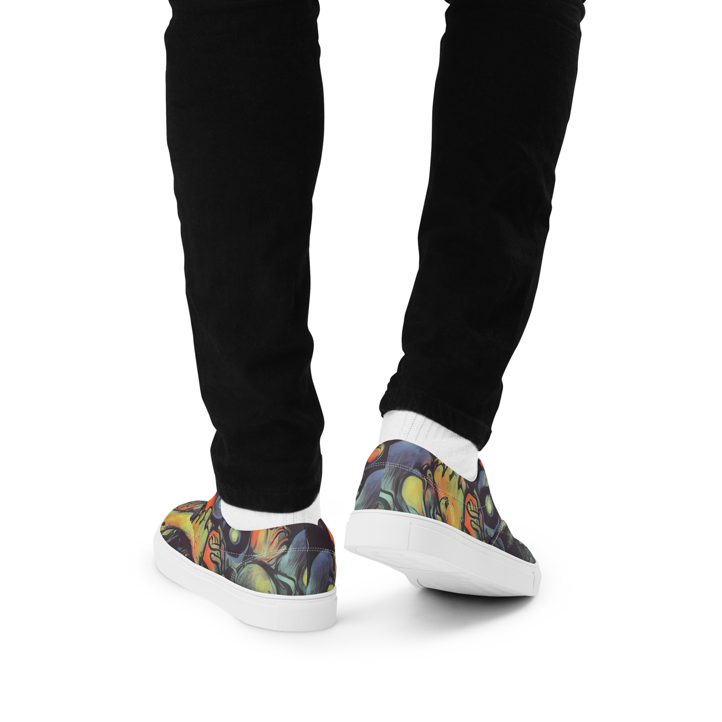 Men's Lace-Up Canvas Shoes - Cosmic Scream