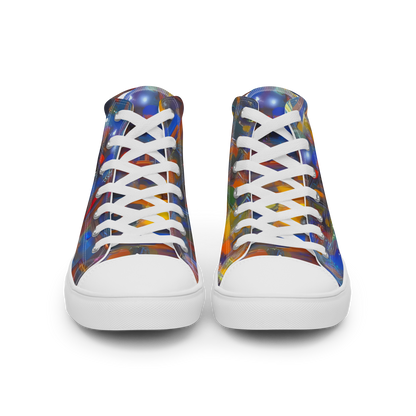 Women's High Top Canvas Shoes - Abstract Conflux