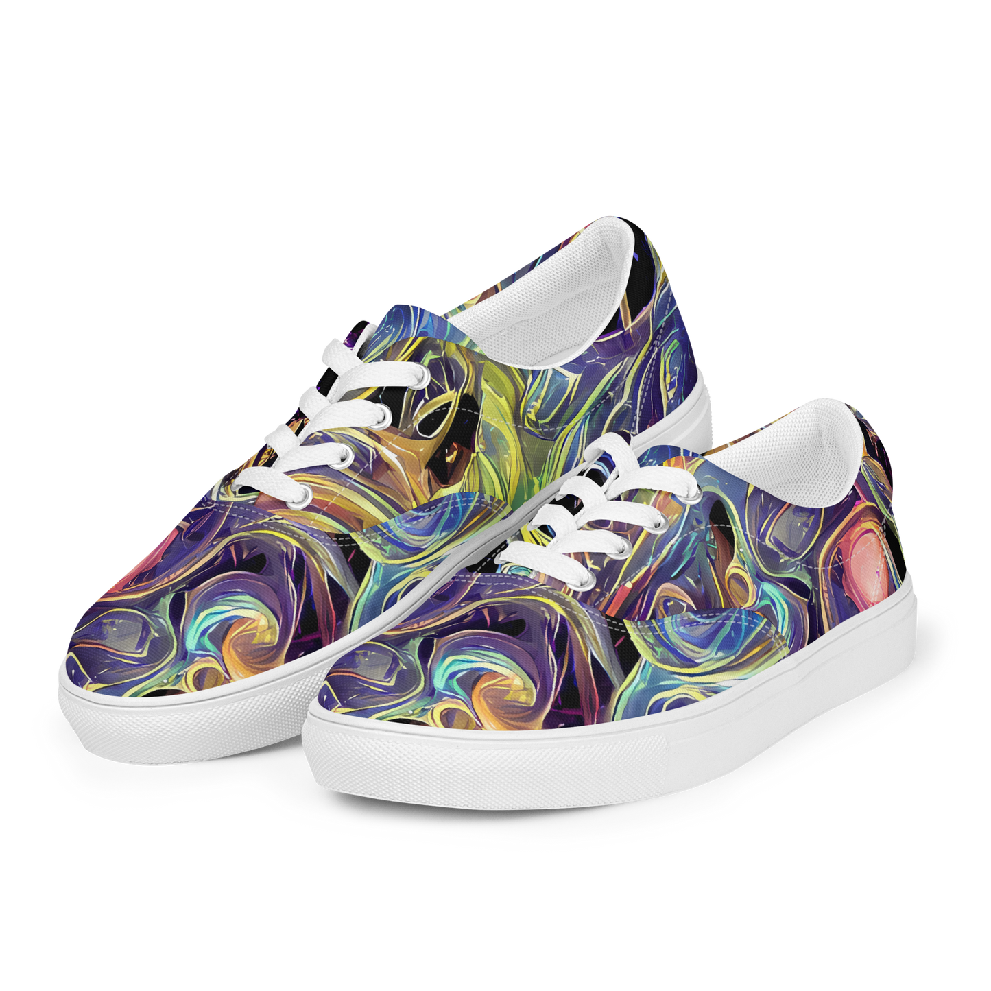 Women's Lace-Up Canvas Shoes - Lebacq Swirl