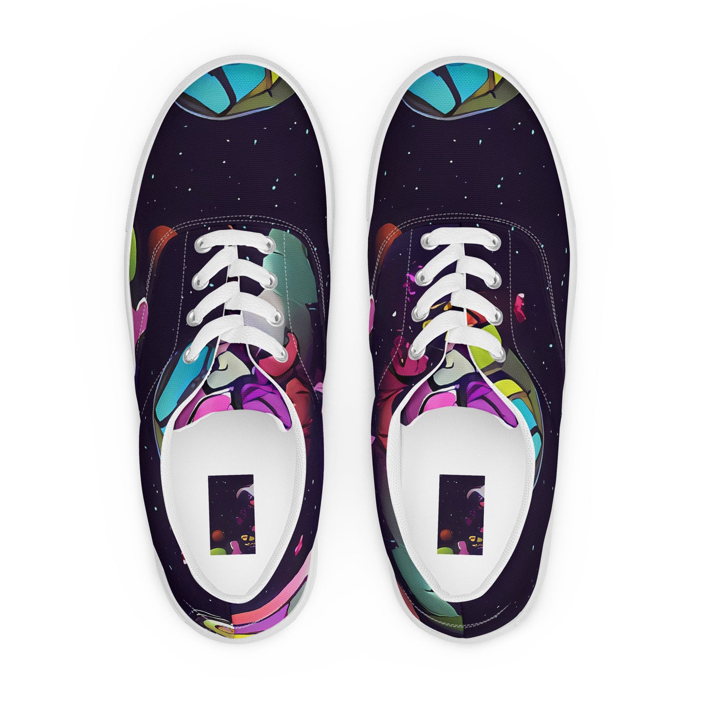 Women's Lace-Up Canvas Shoes - Galactic Playground