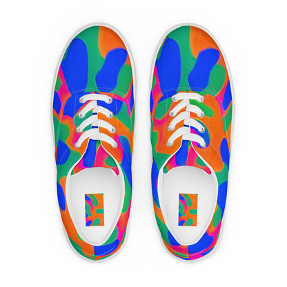 Women's Lace-Up Canvas Shoes - Fluorescent Camouflage