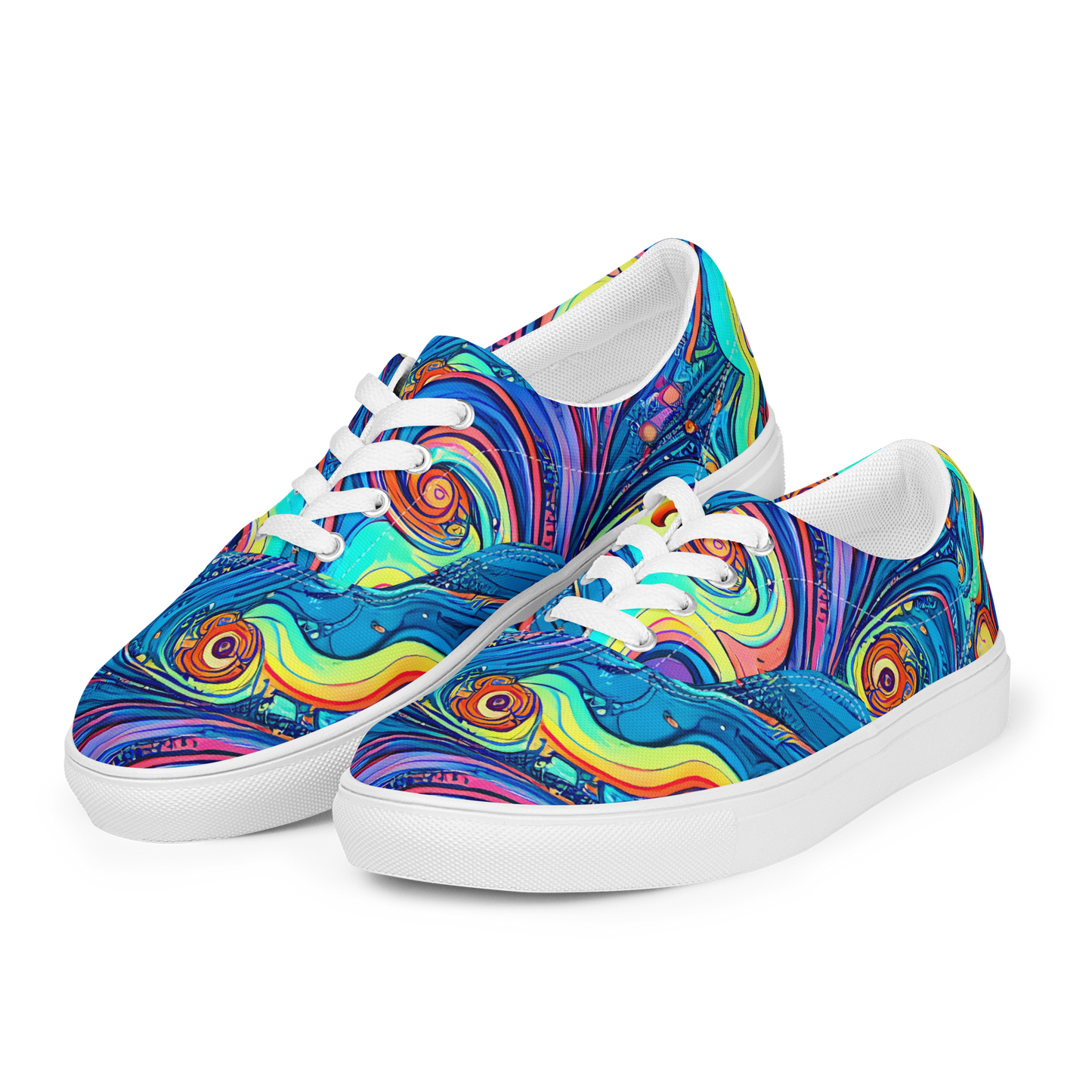 Women's Lace-Up Canvas Shoes - Echoes of Vortex