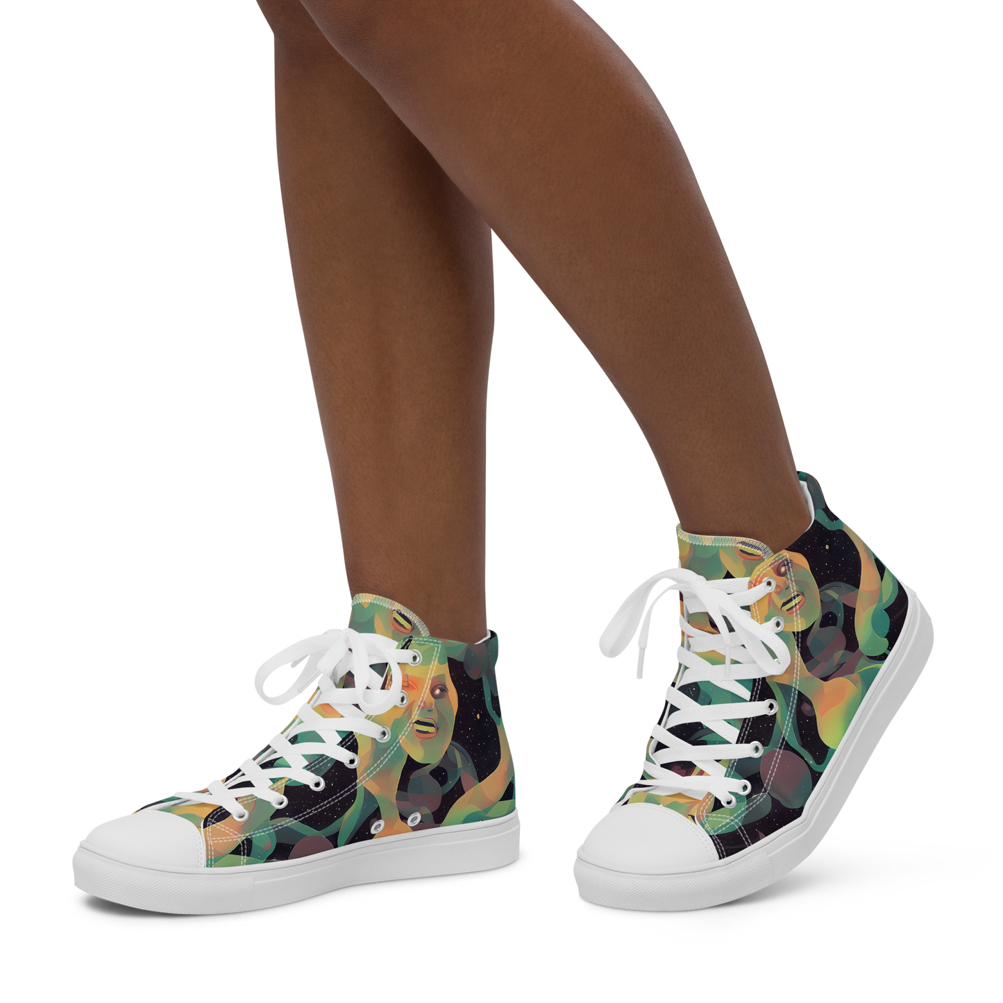 Women's High Top Canvas Shoes - Astral Rhythms