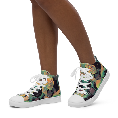 Women's High Top Canvas Shoes - Astral Rhythms