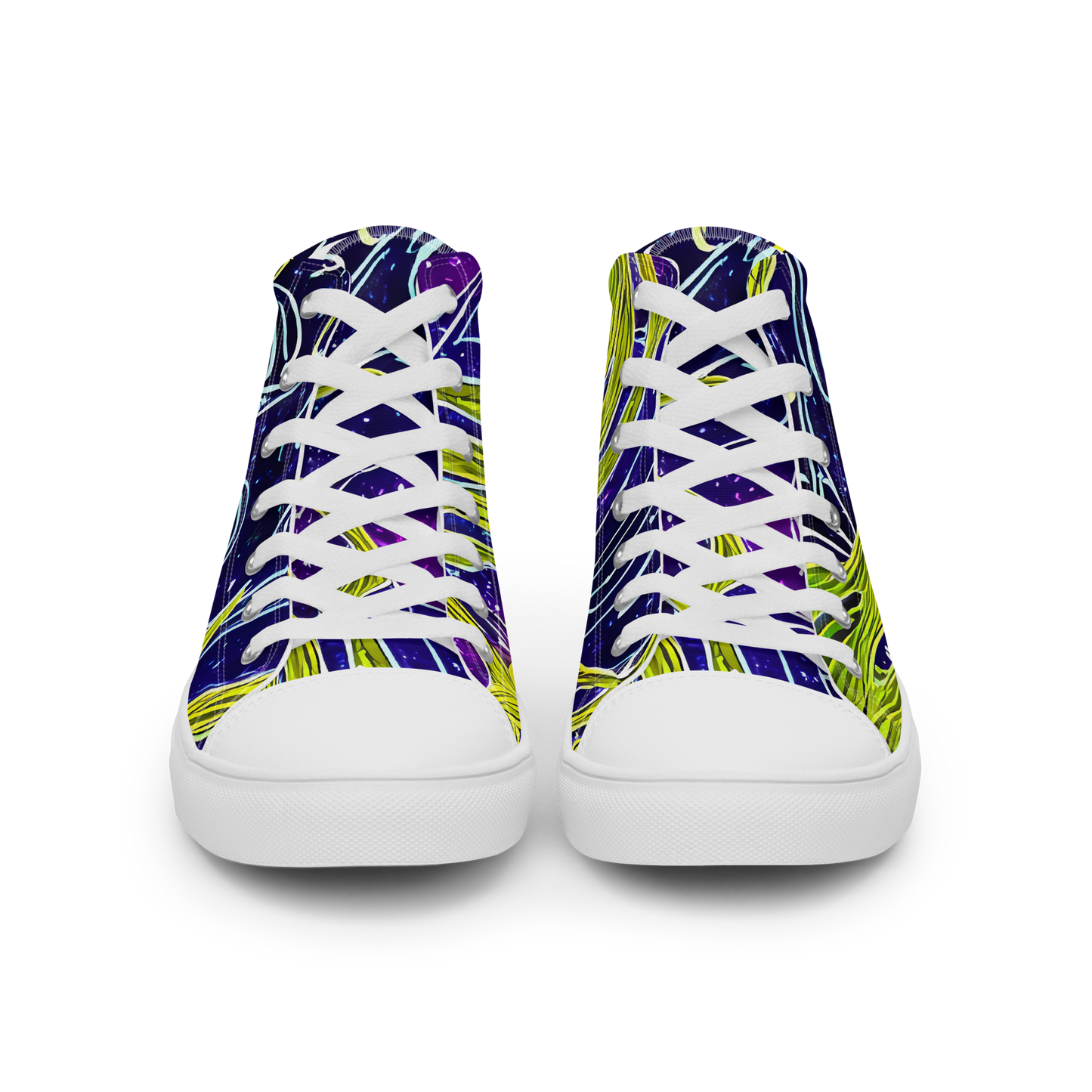 Women's High Top Canvas Shoes - Celestial Scribbles