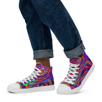 Men's High Top Canvas Shoes - Quantum Spiral