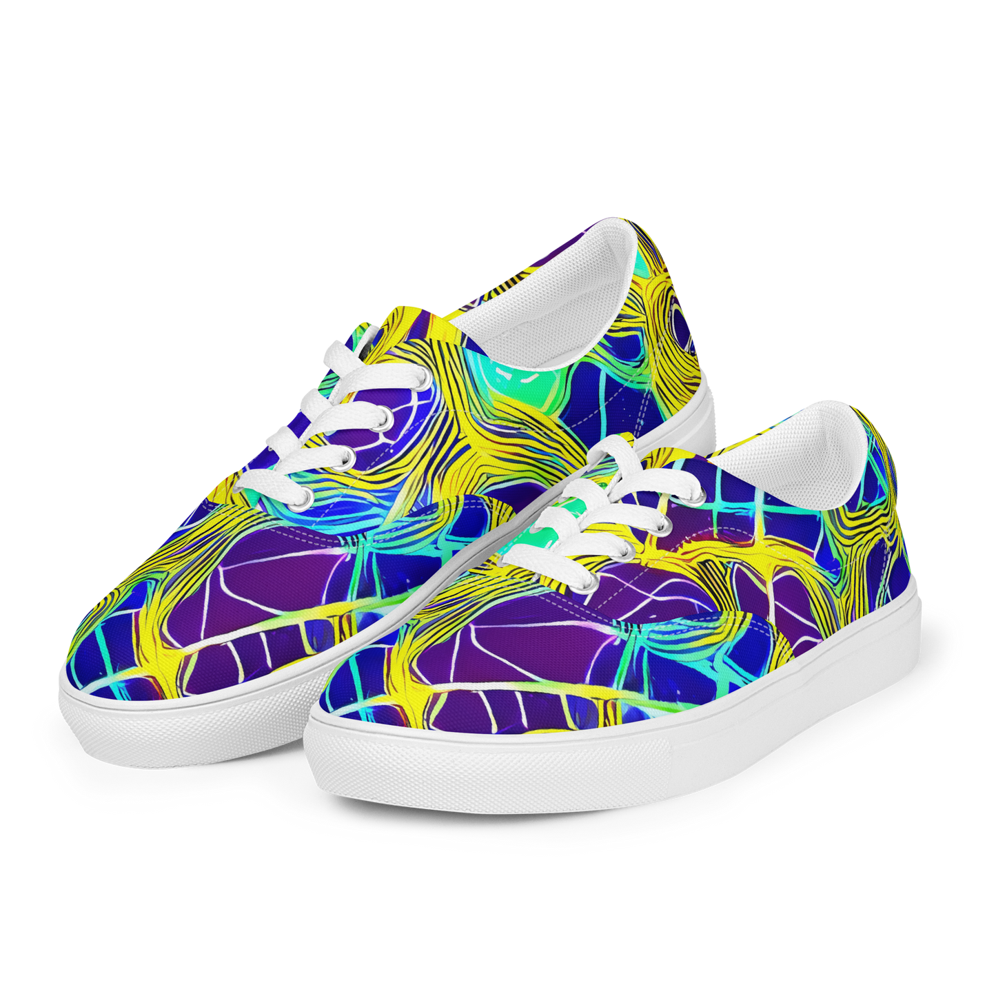 Men's Lace-Up Canvas Shoes - Neon Jungle Rhapsody