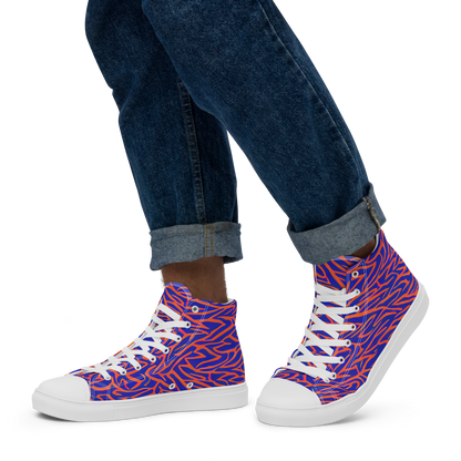 Men's High Top Canvas Shoes - Sapphire Swirl