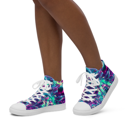 Women's High Top Canvas Shoes - Synthwave Surge