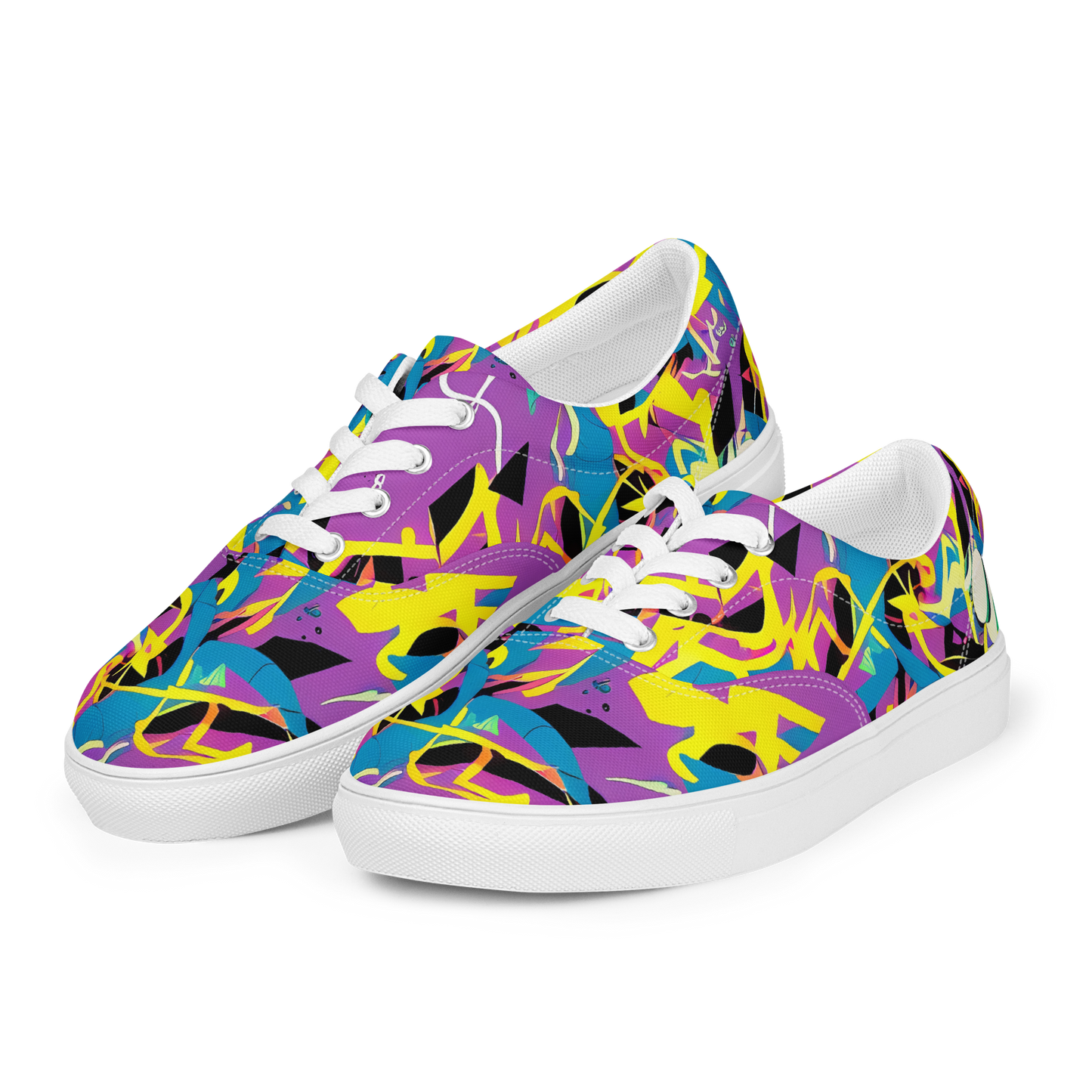 Women's Lace-Up Canvas Shoes - Galactic Sprawl