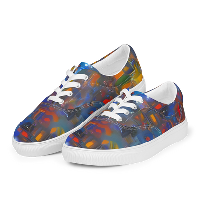 Women's Lace-Up Canvas Shoes - Abstract Conflux