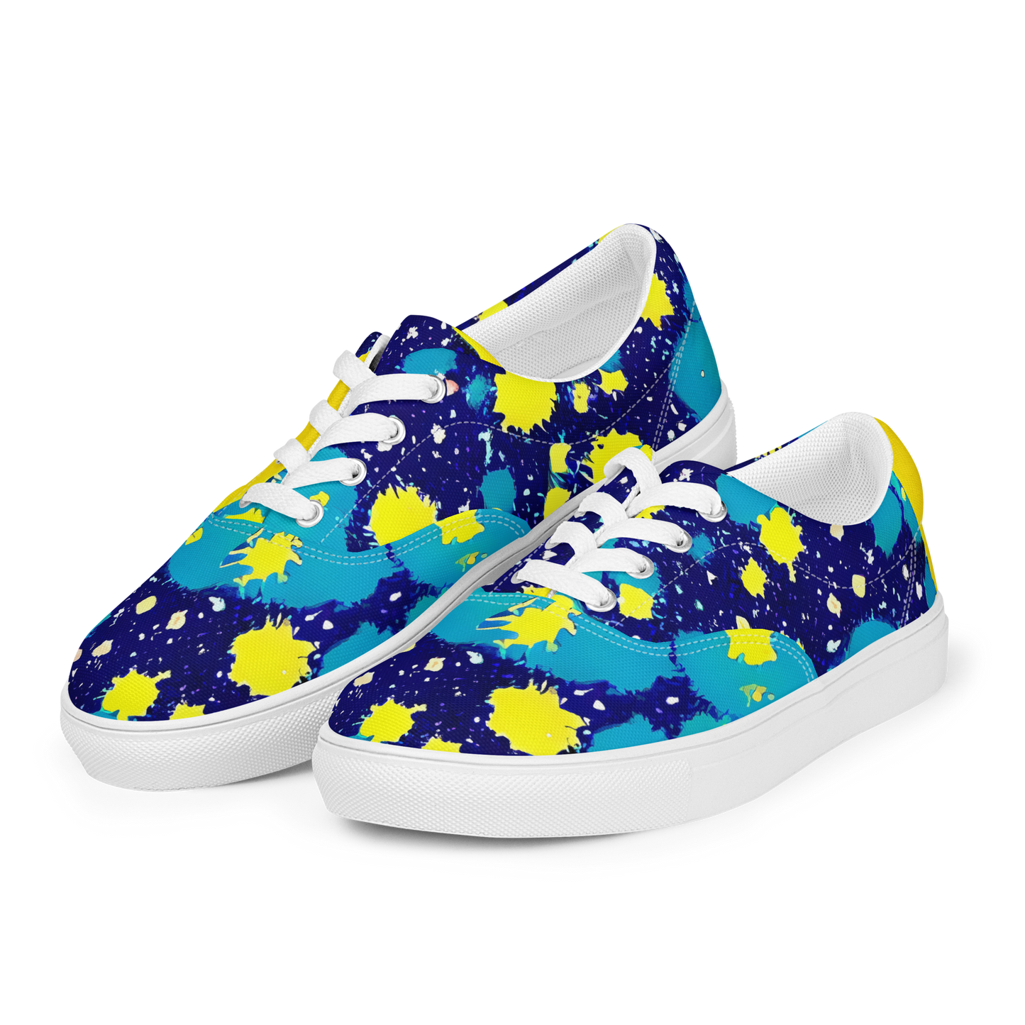 Women's Lace-Up Canvas Shoes - Starburst Splash