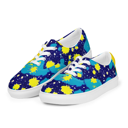 Women's Lace-Up Canvas Shoes - Starburst Splash
