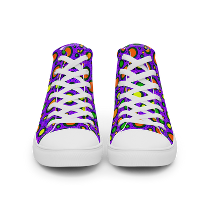 Men's High Top Canvas Shoes - Luminous Bubbles