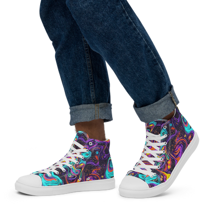 Men's High Top Canvas Shoes - Hutty Nebula