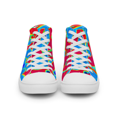 Men's High Top Canvas Shoes - Electric Bloom