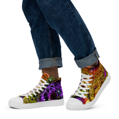Men's High Top Canvas Shoes - Neon Glyphworks