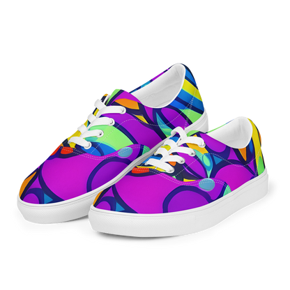 Women's Lace-Up Canvas Shoes - Kaleido Fish