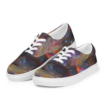 Women's Lace-Up Canvas Shoes - Chromatic Flux