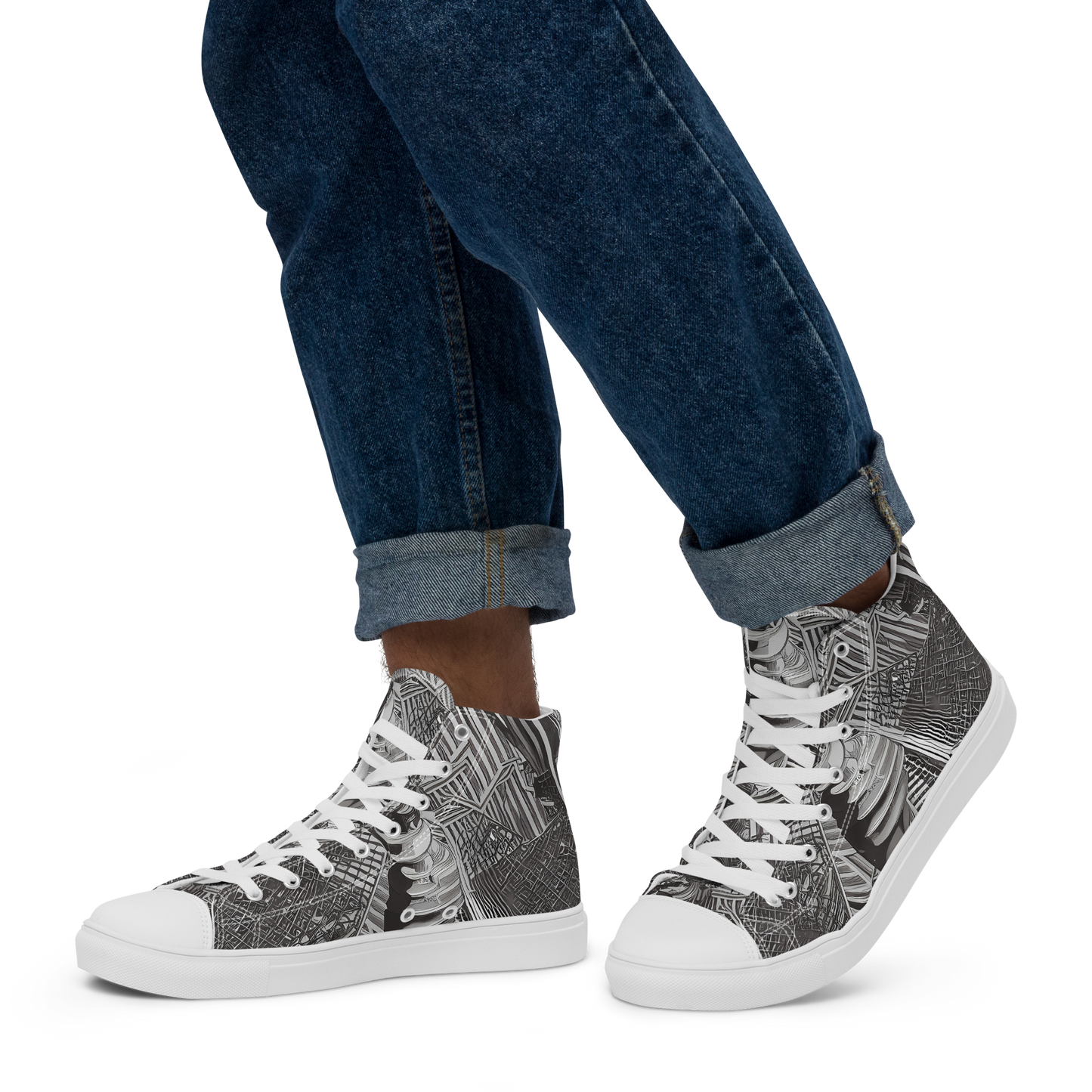 Men's High Top Canvas Shoes - Piranesi's Web