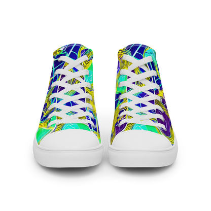 Men's High Top Canvas Shoes - Neon Jungle Rhapsody