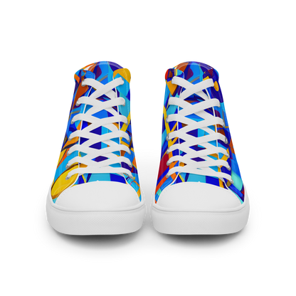 Men's High Top Canvas Shoes - Radiant Labyrinth