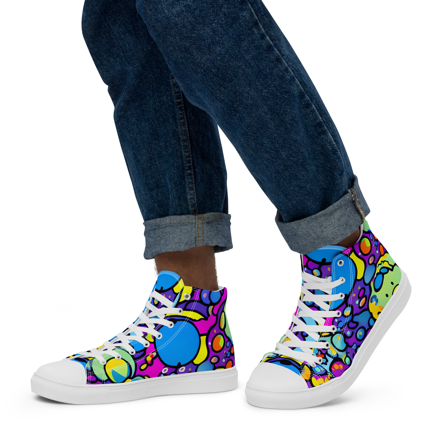 Men's High Top Canvas Shoes - Enchanted Orbs